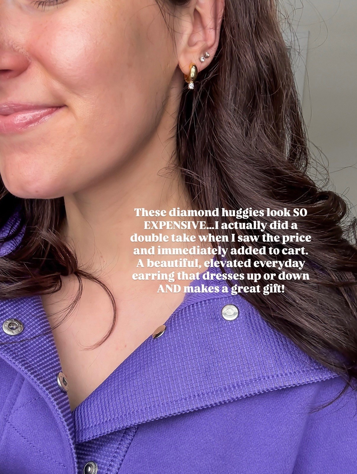 These Diamond Huggie earrings are a beautiful way to dress up any outfit! 

#LTKootd