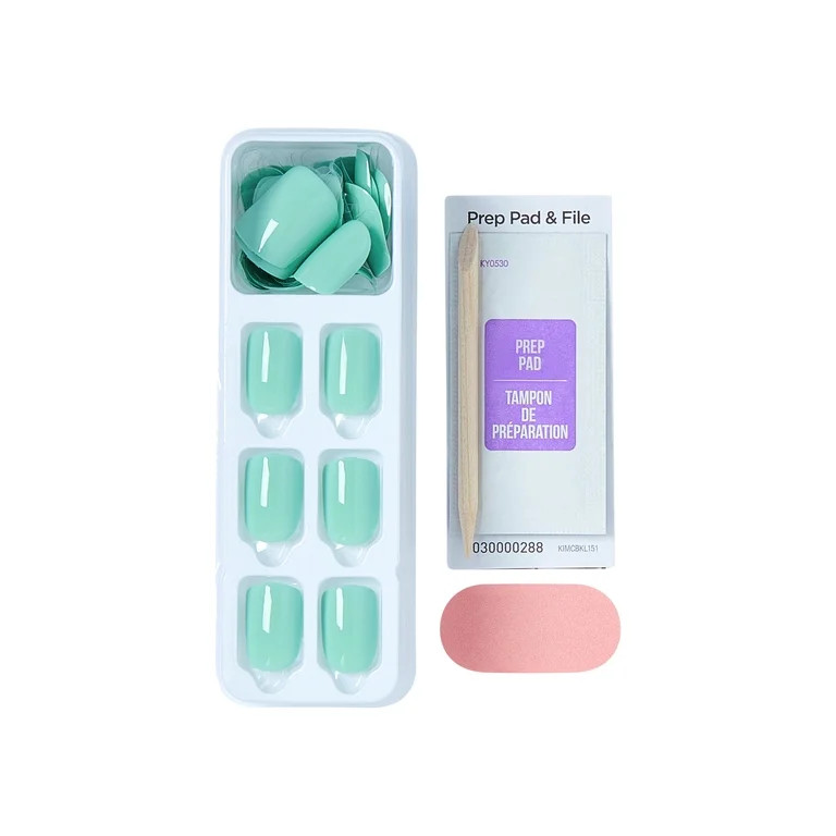 KISS imPRESS Color Press On Nails, ‘Get Closer’, Mint, Short Squoval, 30 Count | Walmart (US)