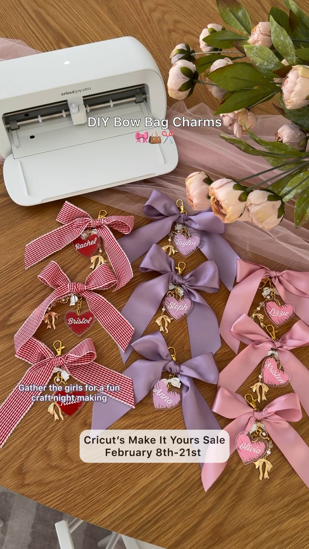 Craft night but make it cute 🎀 #ad
DIY bow bag charms with the girls using @cricut ✂️✨ personalized, easy, and way more fun together.
PS: Cricut machines start at $99 during the Make It Yours Sale (2/8–2/21) 🤍

#LTKHome #LTKValentine