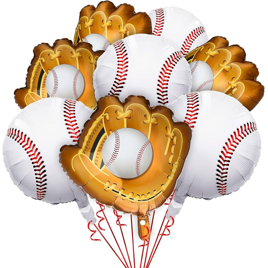 Skylety 8 Pcs Baseball Balloons Baseball Foil Glove Balloon Birthday Party Decorations 18 Inch Sp... | Amazon (US)