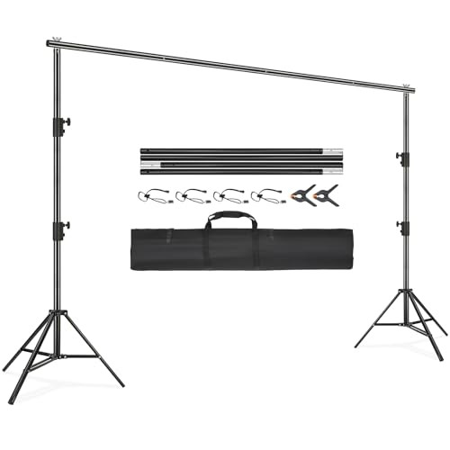 VEVOR 12 x 10 ft Heavy Duty Backdrop Stand, Height Adjustable Photography Backdrop Stand, Background Support System with 6 Clamps and A Carry Bag, for Party, Wedding, Display, Photo | Amazon (US)