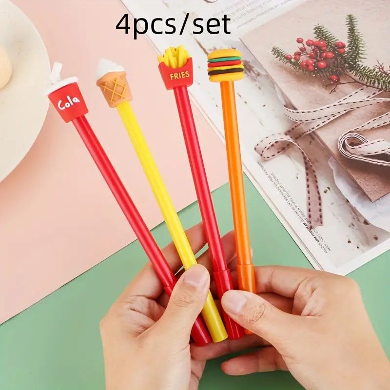 4pcs/Set Creative Cute Fries Cola Gel Pen School Writing Kawaii Stationery 0.5mm Black Ink Busine... | Temu Affiliate Program