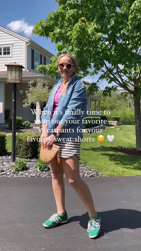 Weekend casual summer outfit - gap stripe shorts, chambray top, pink racer back tank, layered gold necklaces, Clare v bag, Krewe sunglasses, adidas sneakers, bombas socks 

Check out more everyday casual outfits over on CLAIRELATELY.com 

#LTKFindsUnder50 #LTKVideo #LTKFindsUnder100
