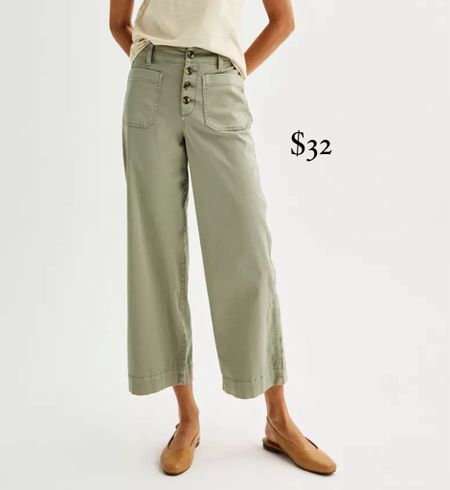 Kohls Women's Sonoma Goods For Life® Wide Leg Cropped Pants / spring fashion / spring outfit / work outfit / workwear / slingback work shoes / teacher outfit / affordable fashion 

#LTKover40 #LTKfindsunder50 #LTKsalealert