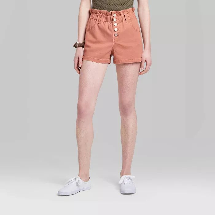 Women's High-Rise Button-Front Paperbag Waist Jean Shorts - Wild Fable™ | Target