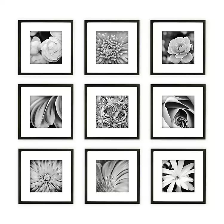 Black 9-pc. Gallery Wall Picture Frame Set | Kirkland's Home