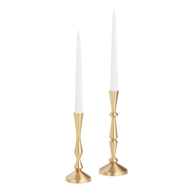 Gold Geometric Taper Candleholder | World Market