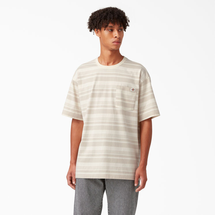 Relaxed Fit Striped Pocket T-Shirt, Cloud Stripe | Dickies