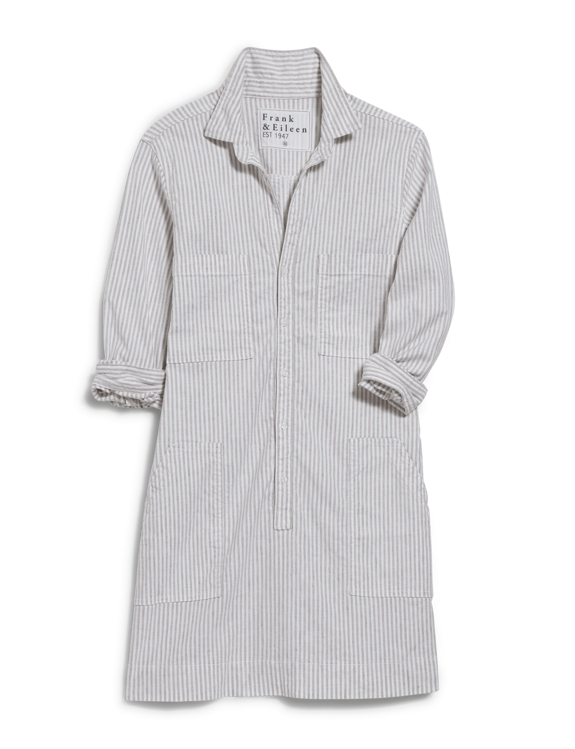 IRELAND DRESS Sand Stripe, Italian Performance Linen | Frank & Eileen