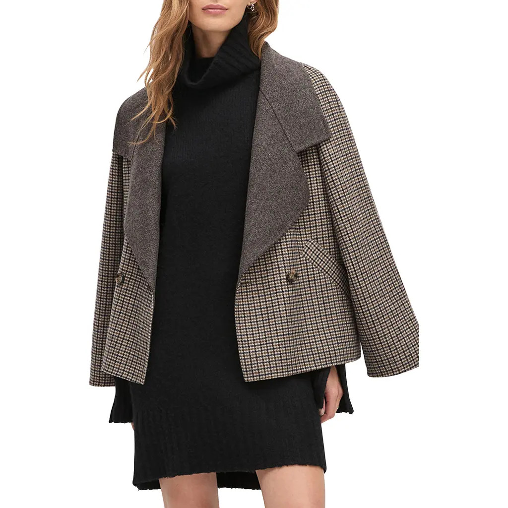 Favorite Daughter The Cameron Houndstooth Wool Blend Coat in Dorset Plaid at Nordstrom, Size Medium | Nordstrom