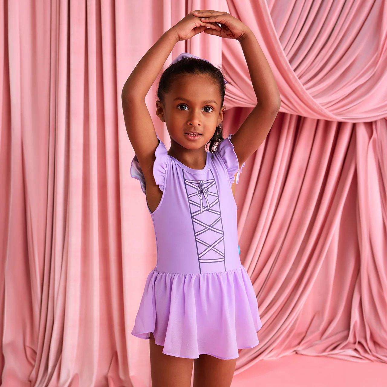 Princess Purple Stretchy Disney Rapunzel Twirl Skirt Leotard | Posh Peanut® | Posh Peanut