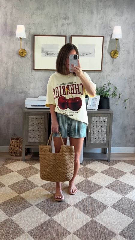 Casual summer outfit 
Top in a xs - oversized fit
Shorts in a small- true to size 
Sandals true to size 
#amazonfashion

#LTKStyleTip #LTKFindsUnder50 #LTKSeasonal