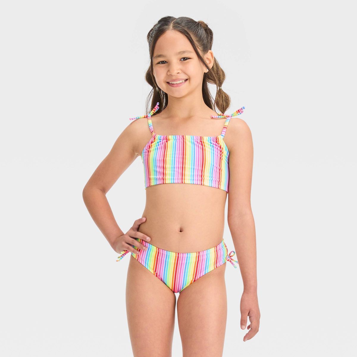 Girls' Rainbow Striped Bikini Set - Cat & Jack™ | Target
