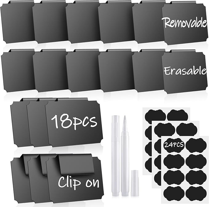 18Pcs Basket Labels for Storage Bins, Erasable Bin Basket Labels Clip On,Basket Tags for Fabric C... | Amazon (US)