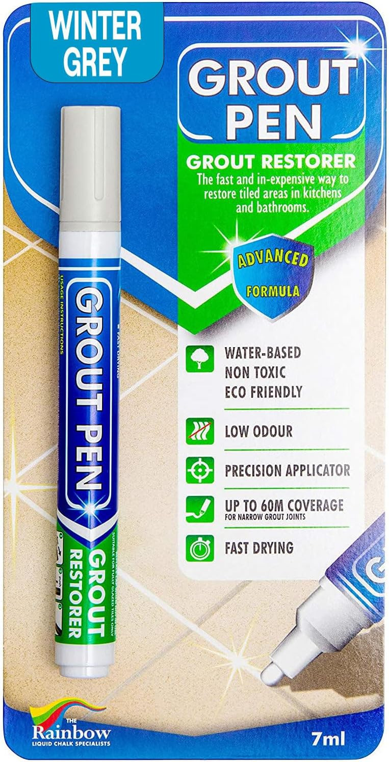 Grout Pen Winter Grey Tile Grout Paint Marker - Narrow 5mm Tip (7mL) | Amazon (US)