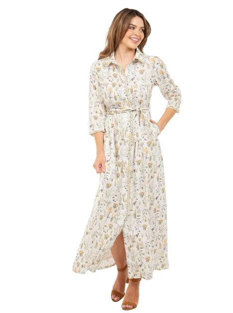 The Wentworth Maxi | White Vintage Floral | Beau & Ro