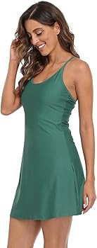 HDE Womens Exercise Workout Dress with Built-in Shorts Sleeveless Athletic Dresses for Golf Tenni... | Amazon (US)