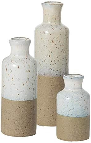 Sullivans Ceramic Vase Set - 3 Small Vases, Rustic Home Decor, Modern Farmhouses; Ideal Shelf Décor, | Amazon (US)
