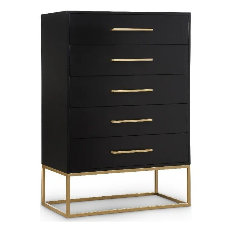 Meridian Furniture Maxine Black Chest with Gold Metal Legs and Handle | Walmart (US)