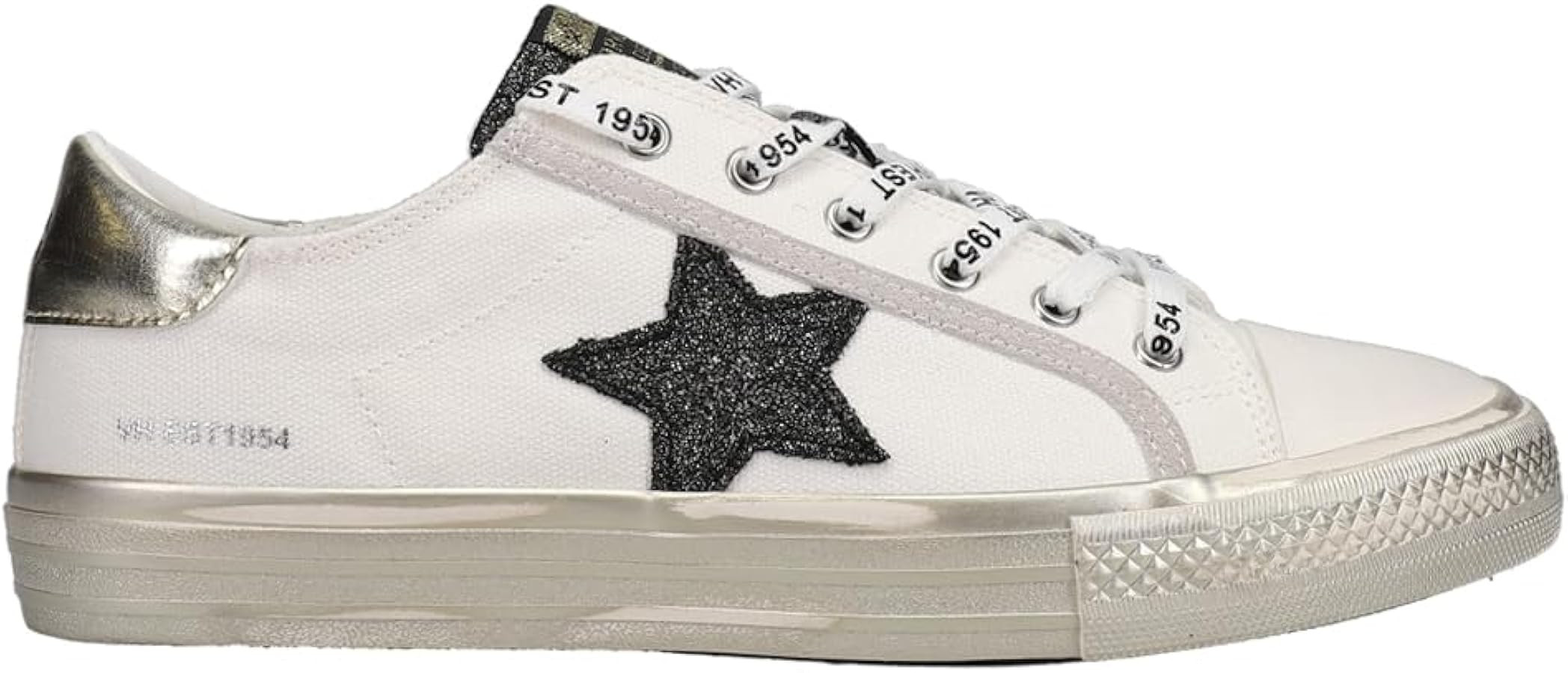 VINTAGE HAVANA Womens Alive Metallic Glitter Lace Up Sneakers Shoes Casual - Gold | Amazon (US)