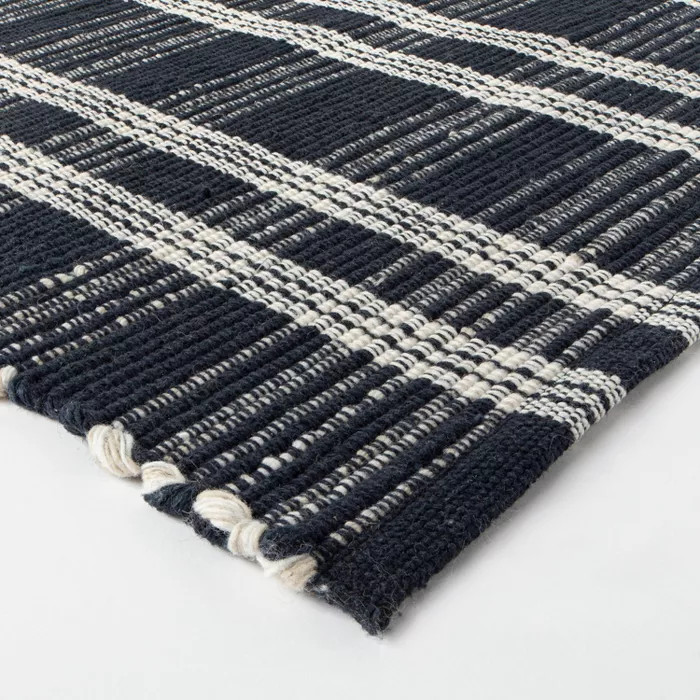 Windsong Indoor/Outdoor Plaid Scatter Rug Navy - Threshold™ designed with Studio McGee | Target