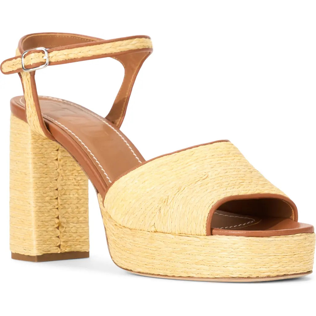 STAUD Jodie Ankle Strap Platform Sandal in Natural at Nordstrom Rack, Size 12Us / 42Eu | Nordstrom Rack