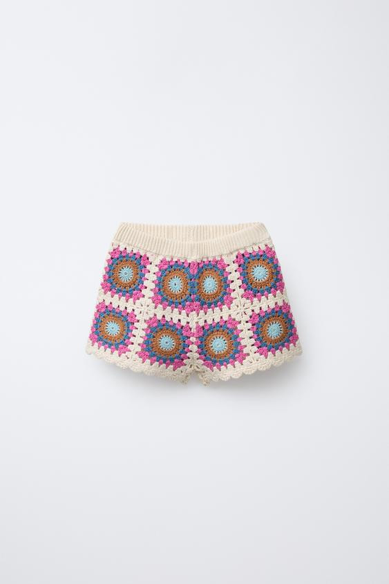 CROCHET KNIT SHORTS | Zara US