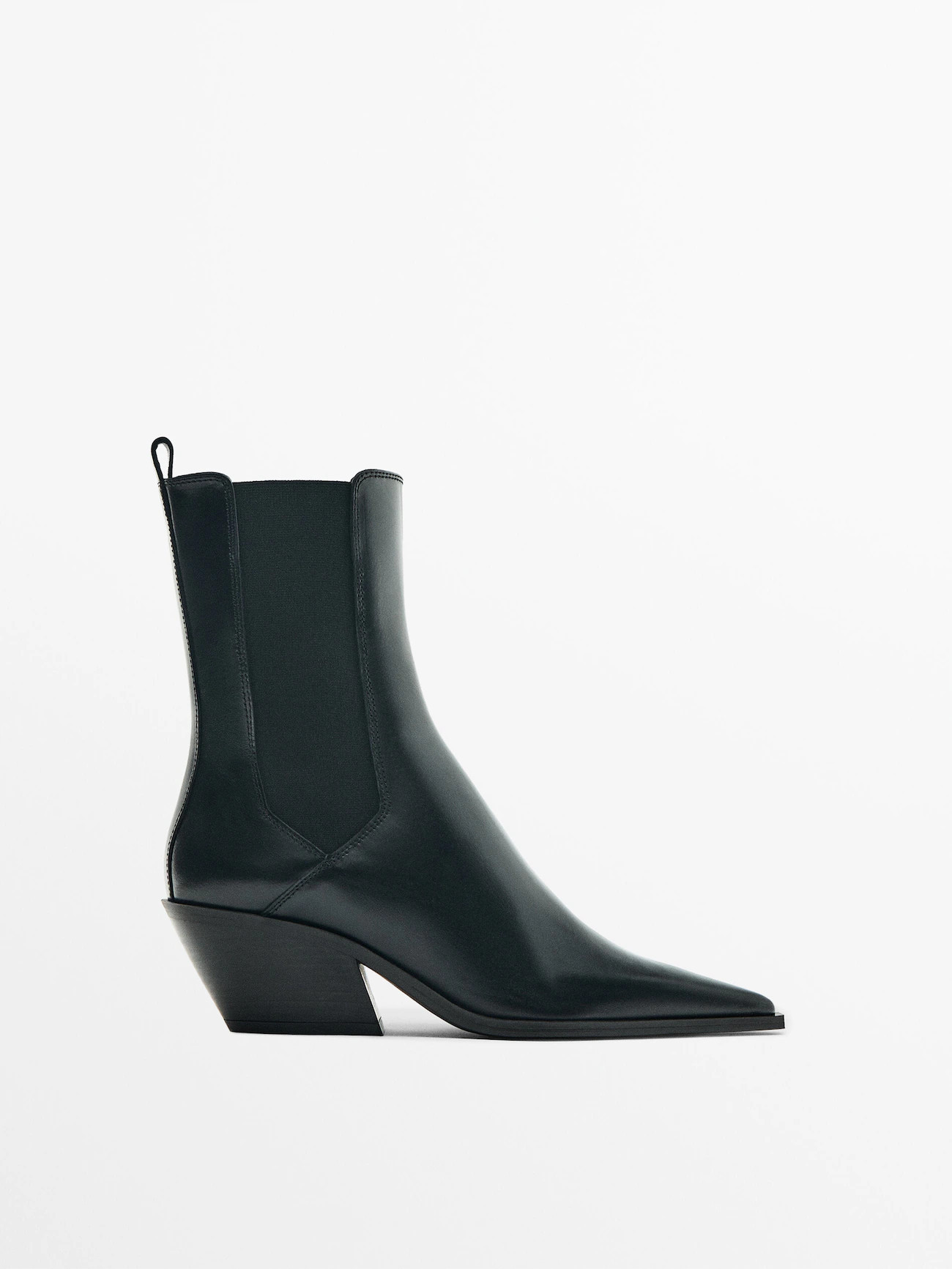 Lederstiefeletten mit Absatz | Massimo Dutti DE