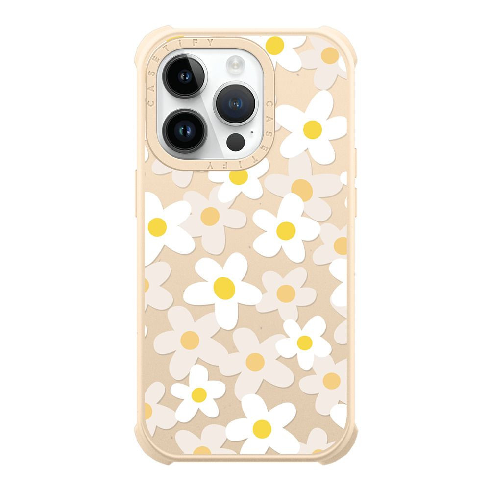 sixties retro white floral on clear background | Casetify