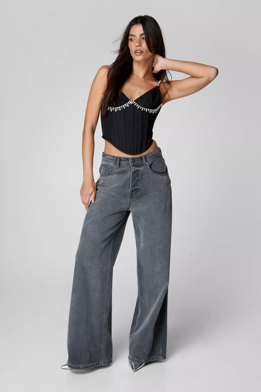 Diamante Embellished Tailored Corset Top | Nasty Gal US