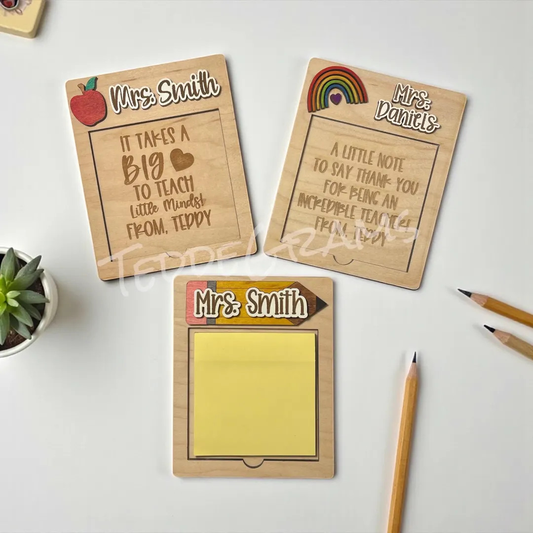 Teacher Sticky Note Pad Holder, Teacher Christmas Gift, Personalized Teacher Gift, Teacher Apprec... | Etsy (US)