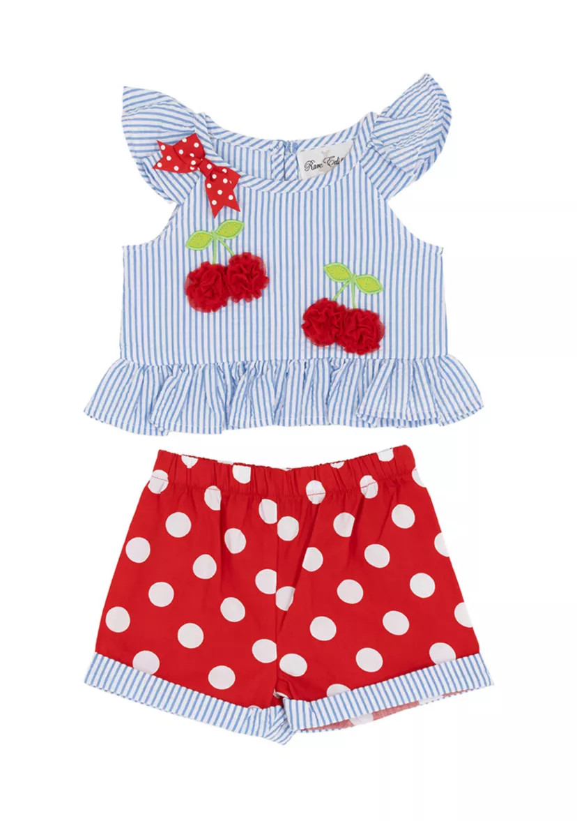Baby Girls Cherry Seer Shorts Set | Belk