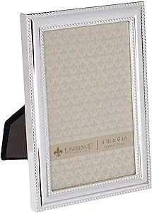 Lawrence Frames 510746 Metal Picture Frame Silver-Plate with Delicate Beading, 4 by 6-Inch | Amazon (US)