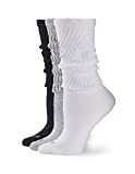HUE Women's Slouch 3 Pair Pack Socks, White/Light Charcoal Heather/Black, One Size US | Amazon (US)