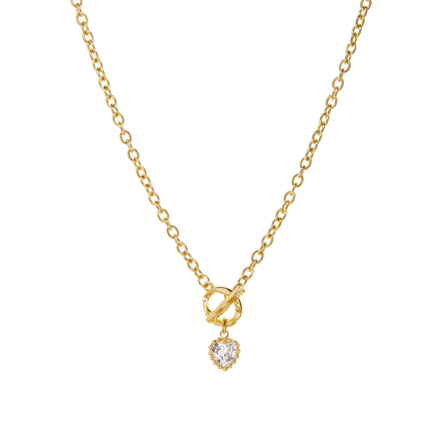 crystal heart chain necklace | Marlyn Schiff