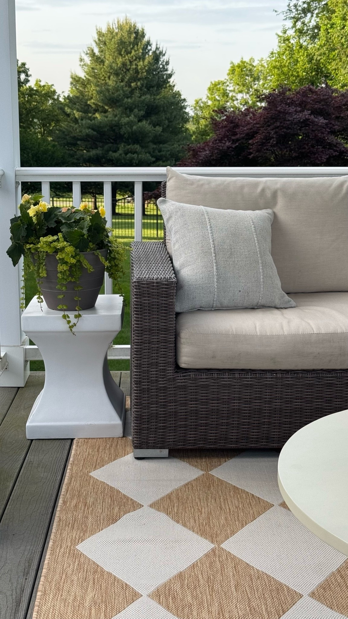 We just got the prettiest new rug for our patio from @Rugs USA and I love how it looks! It’s warm and a great classic pattern that adds tons of character! It’s also available in other colors!