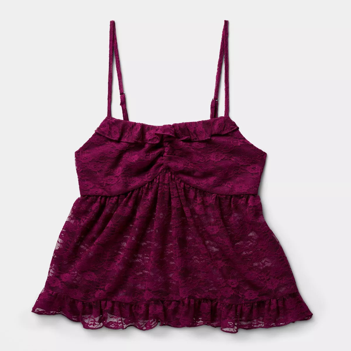 Women's Lace Babydoll Tank Top - Wild Fable\u2122 Berry Purple XL | Target