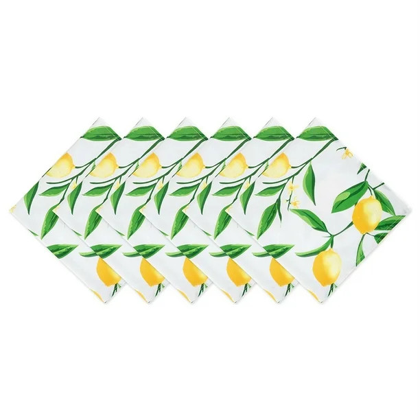 DII Lemon Bliss Print Napkin (Set of 6), 20x20", 100% Polyester | Walmart (US)