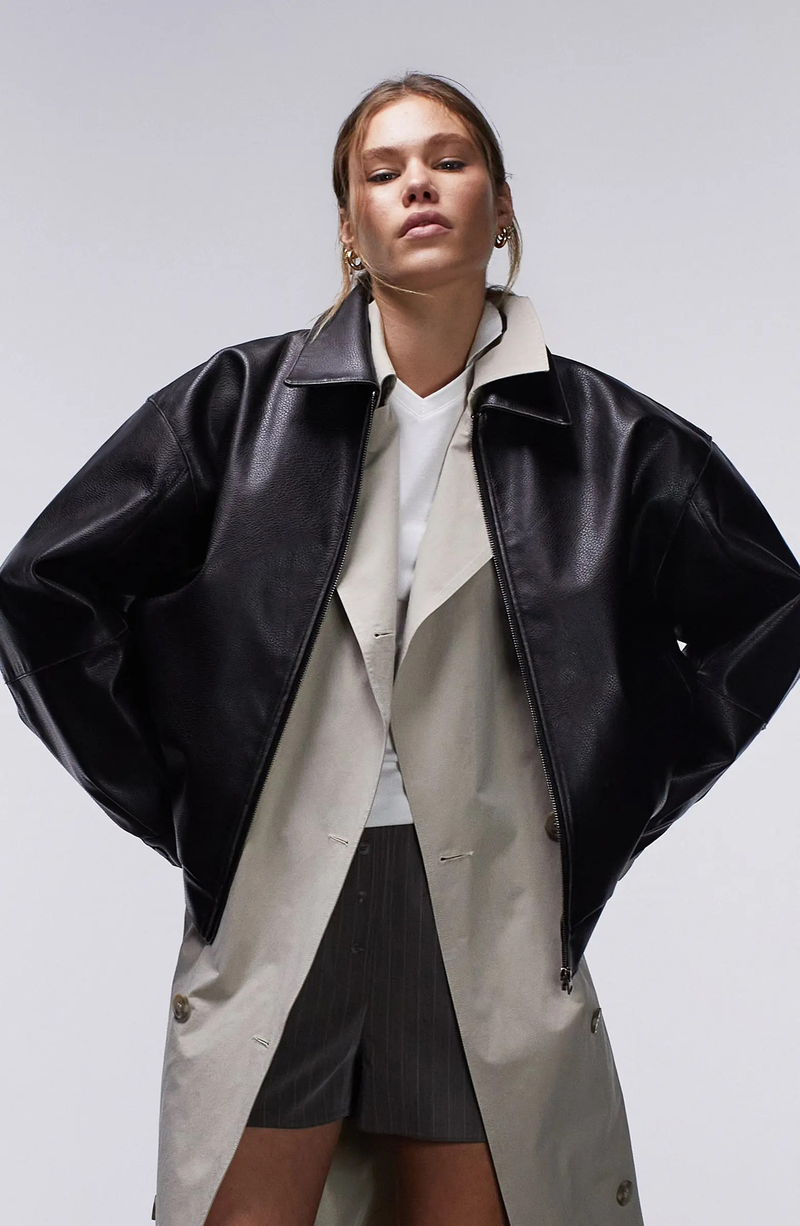 Topshop Faux Leather Bomber Jacket | Nordstrom | Nordstrom