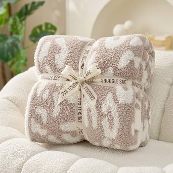 Snuggle Sac Leopard Blanket, Queen Size Beige Bedding Blanket Microfiber Fluffy Warm Cozy Fuzzy S... | Amazon (US)