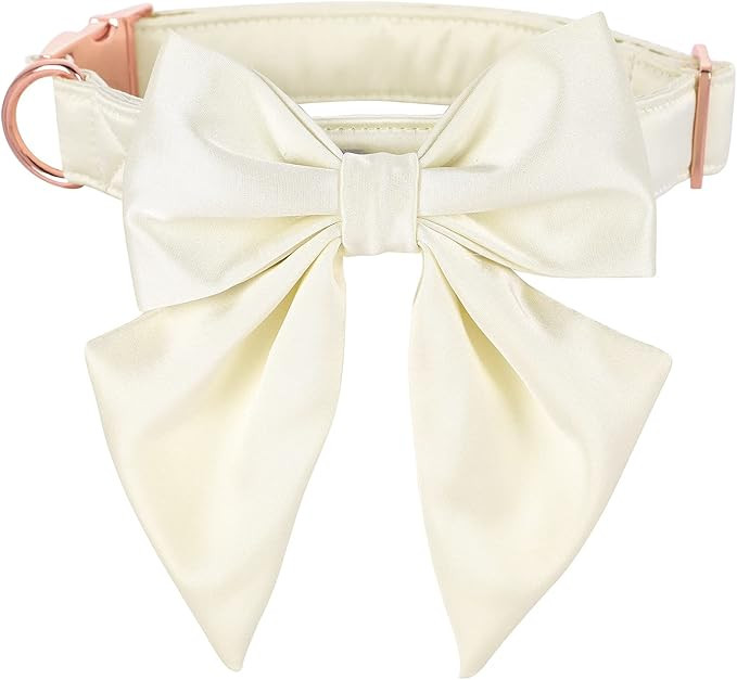 Lionet Paws Bowtie Dog Collar - Comfortable Silk Dog Collar with Detachable Bow Tie for Large Dog... | Amazon (US)