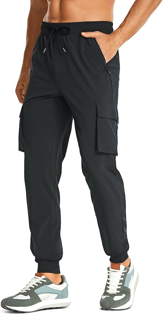 CRZ YOGA Men's Lightweight Cargo Joggers - 30" Quick Dry Hiking Athletic Pants Outdoor Street Cau... | Amazon (US)