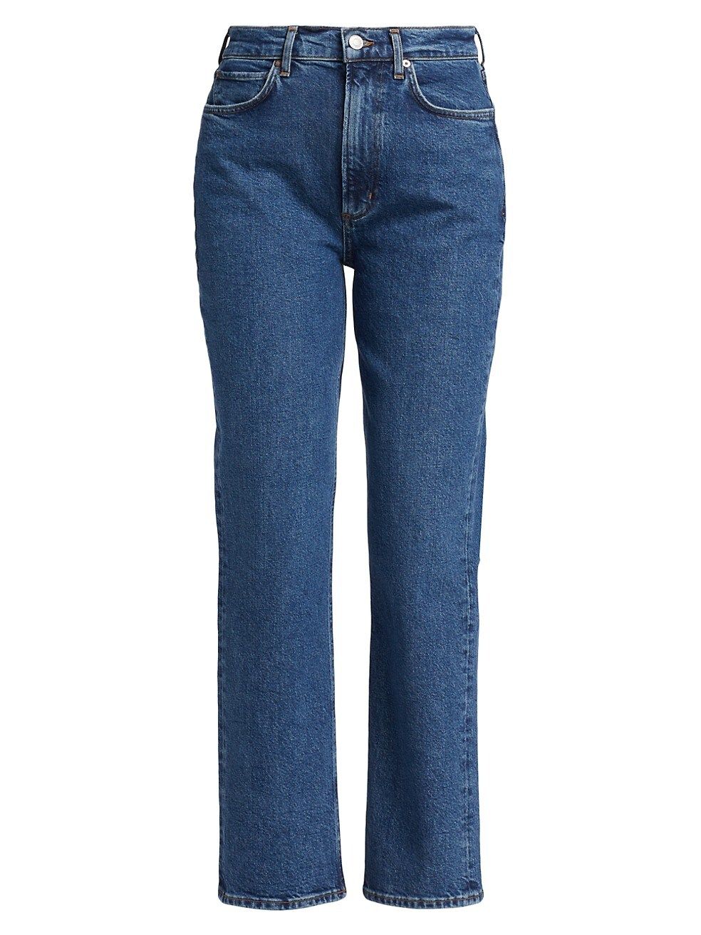 Stovepipe High-Rise Stretch Slim Straight Jeans | Saks Fifth Avenue