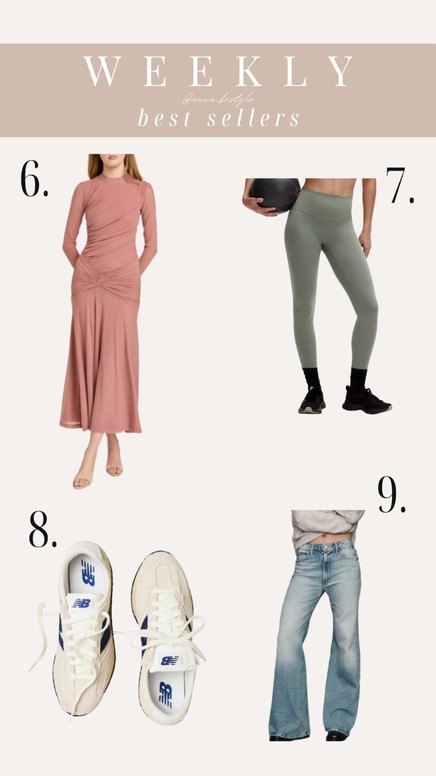 Weekly best sellers, occasion dress, dinner date dress, workout leggings, Mother jeans, new balance sneakers, annabrstyle.

#LTKOver40