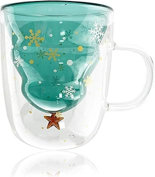 JASHII Glass Mugs Double Wall Glass Mug with Handle, Bear Cat Animal Double-layer Glass Mug Coffe... | Amazon (US)