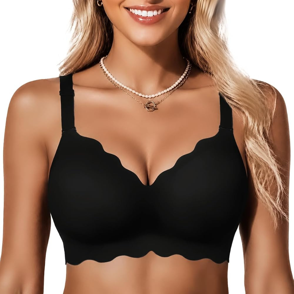 COCOMARTS Jelly Bras for Women No Underwire Scalloped Push Up Wireless Bralettes Seamless Soft Co... | Amazon (US)