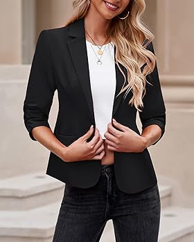 LookbookStore Blazers for Women Suit Jackets Dressy 3/4 Sleeve Blazer Business Casual Outfits for... | Amazon (US)