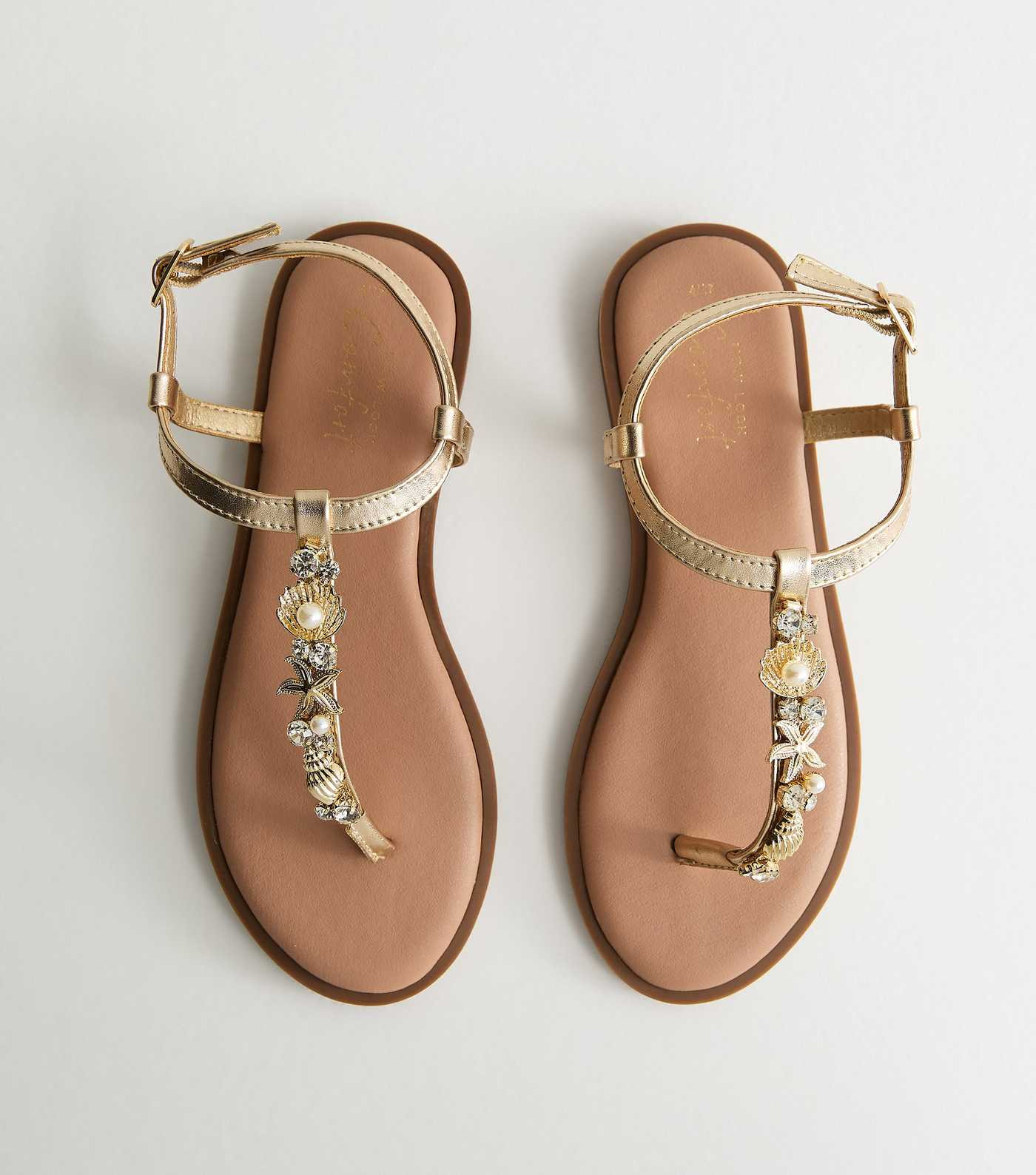Gold Shell and Starfish Charm Sandals | New Look | New Look (UK)