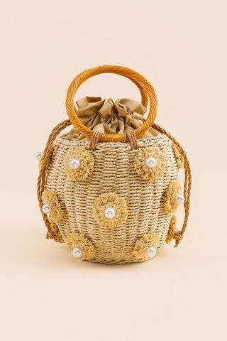 Margot Pearl Embellished Bucket O Ring Clutch - francesca's | Francesca's