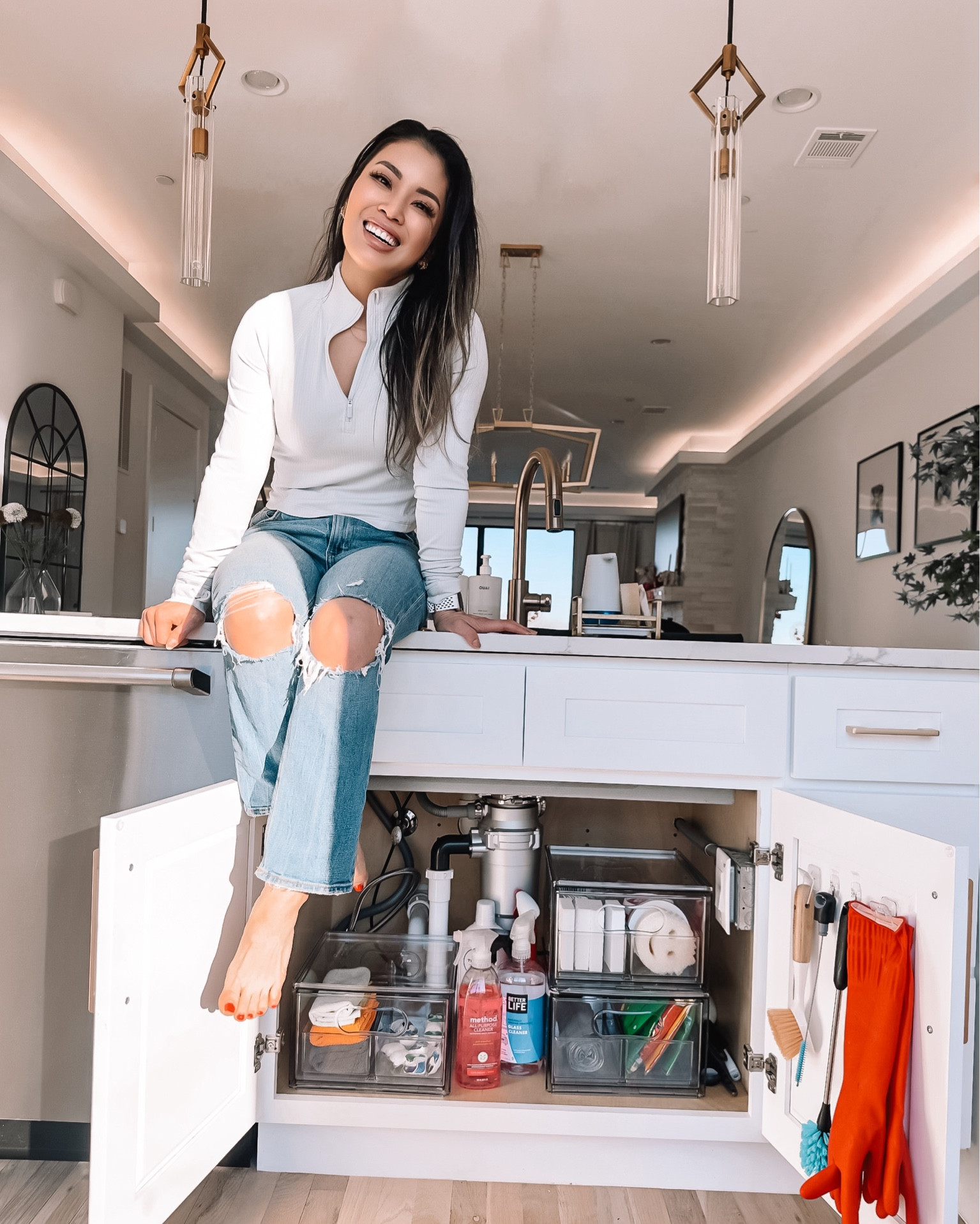 Kitchen sink cabinet organization 
Walmart The Home Edit clear bins 


#LTKMostLoved #LTKhome #LTKfindsunder50